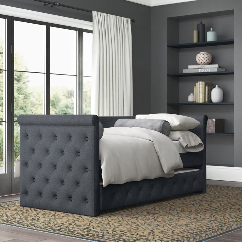 Melvin Upholstered Daybed, Charcoal