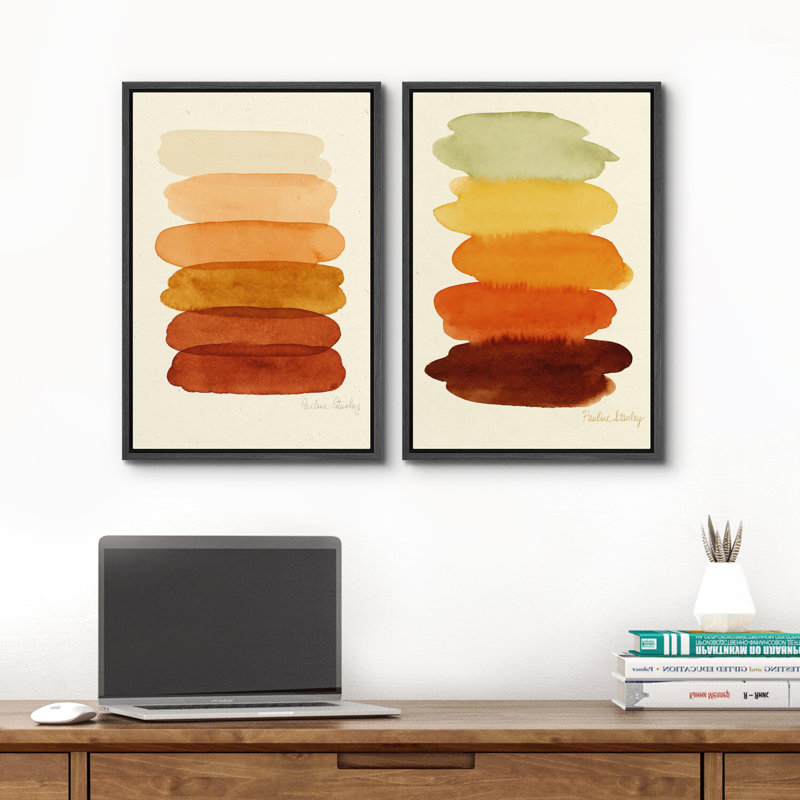 Art mural abstrait, ensemble de 2 reproductions d'art encadrées sur toile, H 36 po x l 48 po, Noir