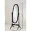 Miroir de plancher traditionnel en bois de style reine Anna, finition argent