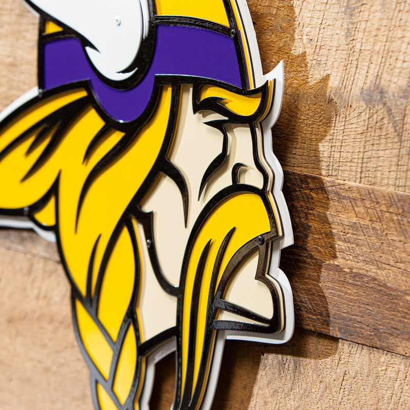 Art mural superposé en métal Minnesota Vikings