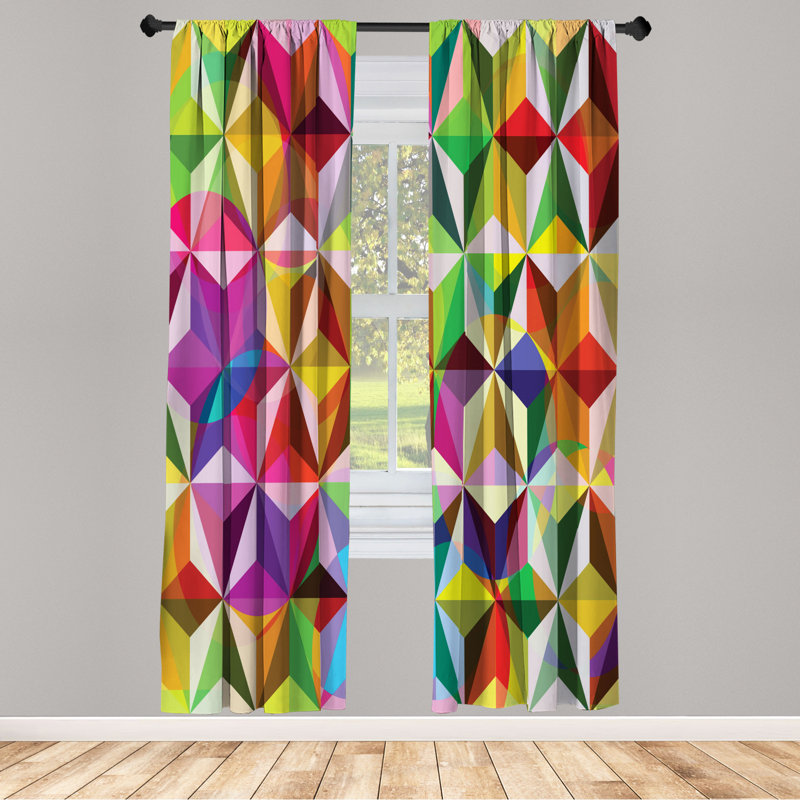 Microfiber Floral Semi-Sheer Rod Pocket Curtain Panels, 28" W x 84" L