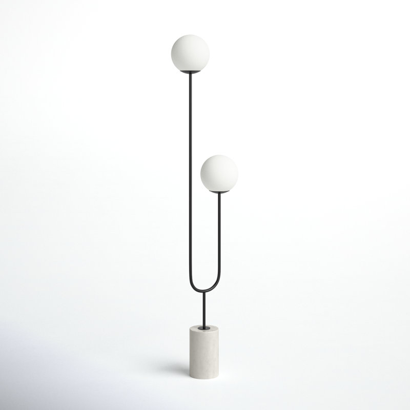 Clancy 68'' Black/White Novelty Floor Lamp