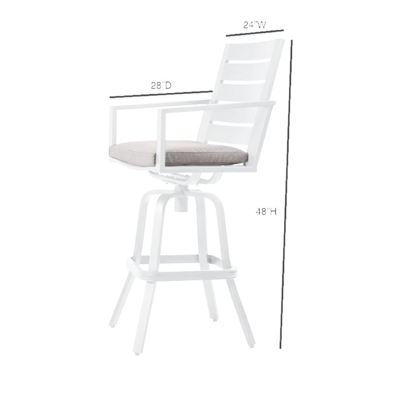 Wahiba Aluminum Outdoor 18'' Stool with Cushion
