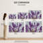 Lavande mauve sur fond de bois blanc patiné, toile tendue, prête à être accrochée-345622310