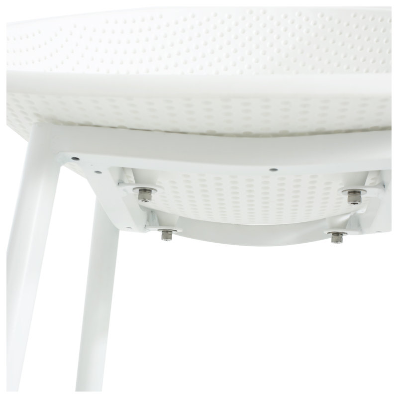 Ensemble de 2 tabourets de bar d'extérieur Gable en fer blanc et plastique résistant aux intempéries pour la terrasse
