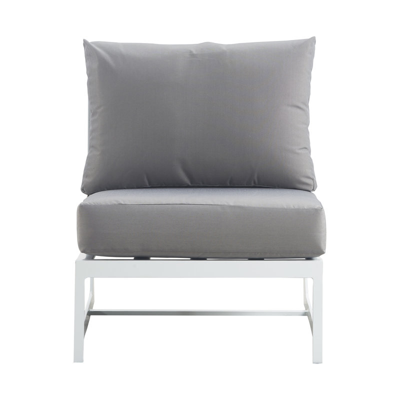 Fauteuil d'appoint sans accoudoirs Elle Decor Mirabelle, Blanc français