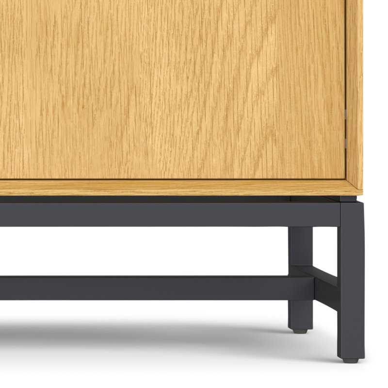 Natural Oak and Metal 58" Modern Industrial Sideboard Buffet