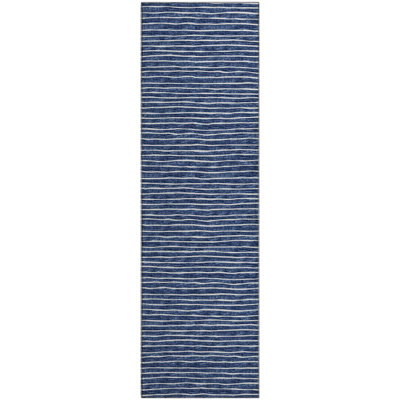 Premium Machine Washable Vaseem AMF138 Navy Rug