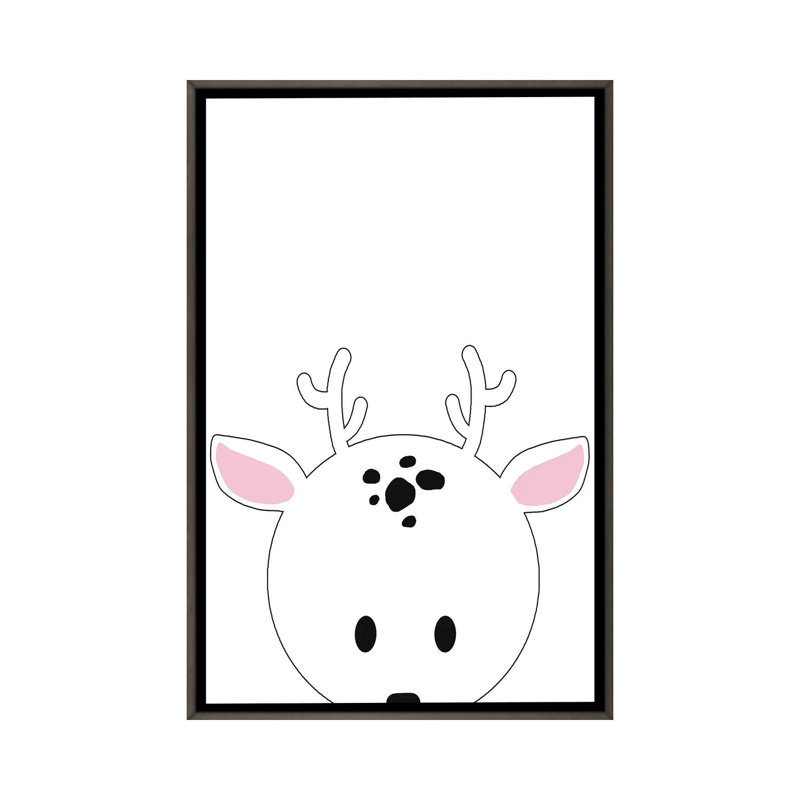 Art peekaboo i, H 26 po x l 18 po x P 1,5 po, Toile encadrée de bois rustique foncé