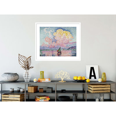 «Pink Clouds Antibes» par Paul Signac - Estampe numérique encadrée