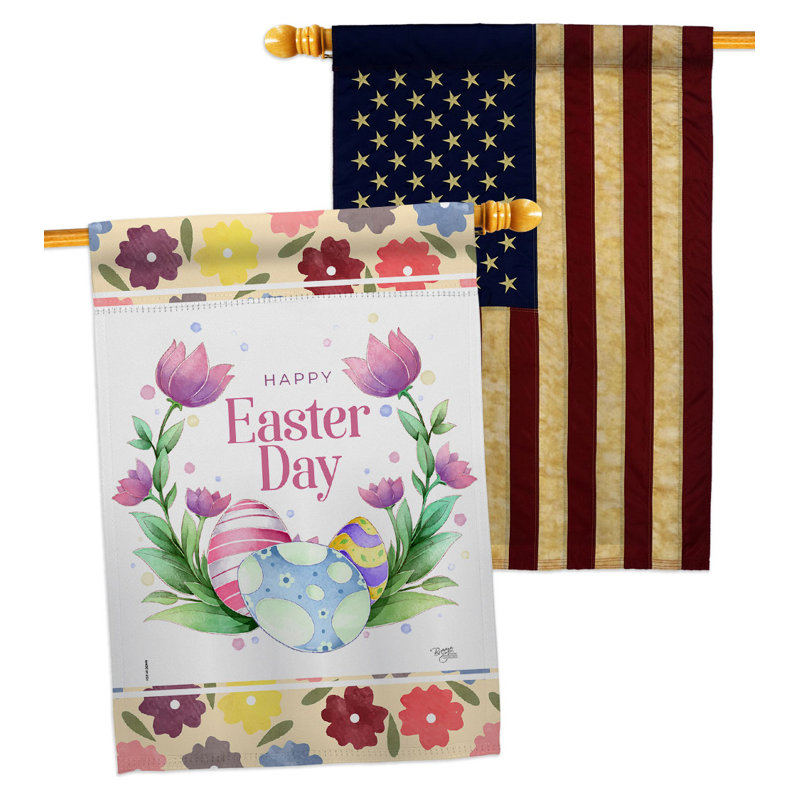 Drapeau de maison 40 x 28 po Joyful Pâques