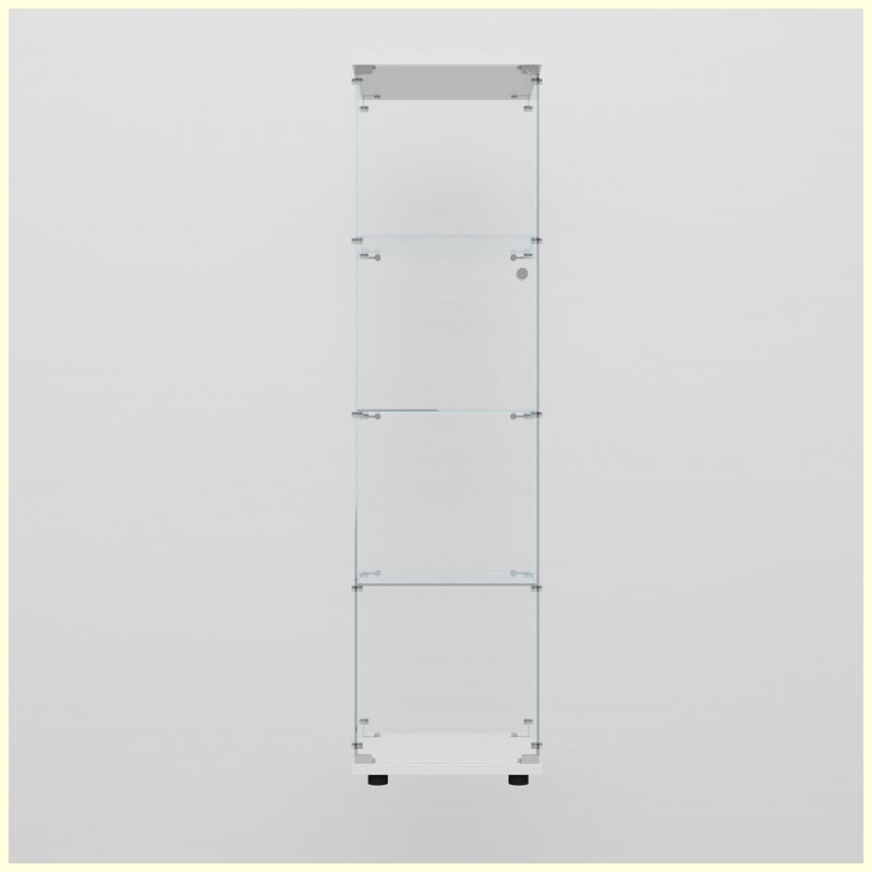 Vitrine moderne en verre trempé pour le salon, Blanc