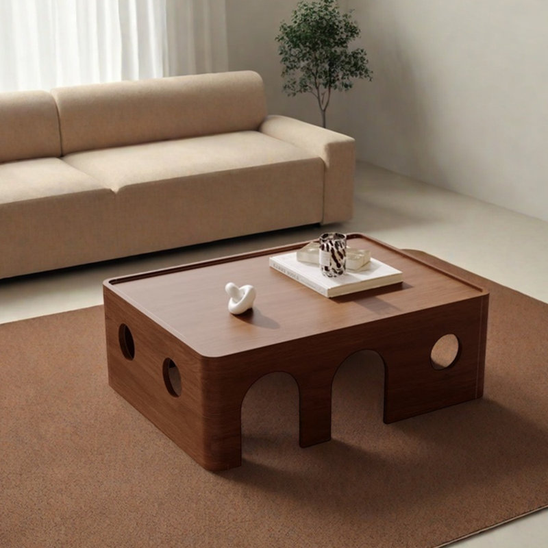 Table basse en bois massif personnalité, H 14,17 po x L 31,49 po x l 20,47 po, Brun