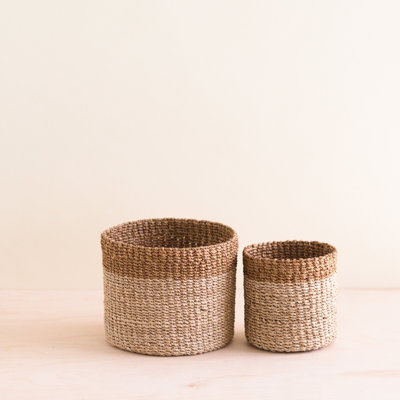 Cylinder Tabletop Basket, nested set of 2