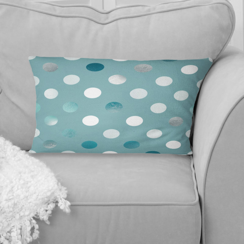 Glam Poka Dots - Coussin lombaire Glam, Bleu / blanc