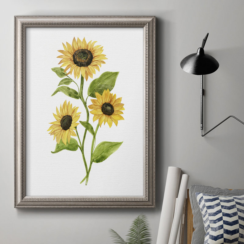 Sunflower Trio II - reproduction d'art sur toile, H 20 po x l 16 po x P 2,5 po