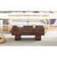 Table basse moderne en noyer texturé en MDF de 43,3 po x 21,6 po x 17,2 po, design simple et fonctionnel pour le salon ou l’appartement