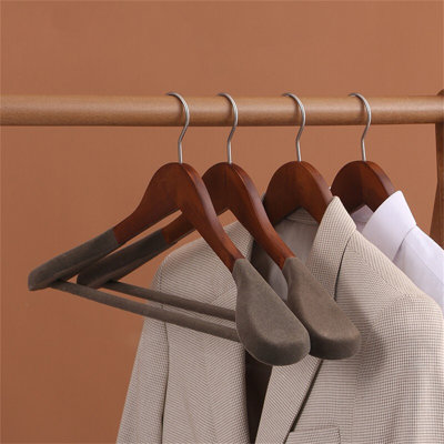 Premium Solid Wood Wide-Shoulder Hanger With Non-Slip Bar