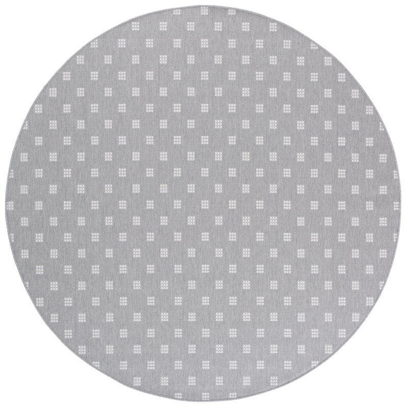 Terrace 804 Geometric Indoor/Outdoor Rug, Round 6'7"