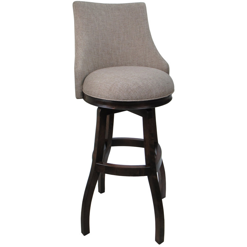 Vinyl, Counter Stool (26" Seat Height), Vinyl-Ocean Beige, Dark Brown