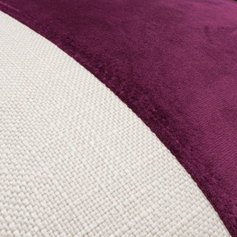 Caleb Throw Pillow Cover & Insert, Cloud/Plum Striped