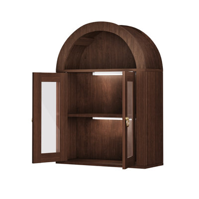 Armoire murale arquée moderne avec tablettes réglables et éclairage à DEL pour le rangement des médicaments dans la salle de bain