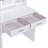 49.2"H Modern White Makeup Vanity Dressing Table With LED Lighted Mirror, Open Shelves, 2 Drawers, Hair Dryer Stand & Storage Bag