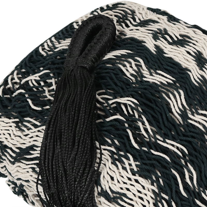 Hamac pour famille Maya en coton et nylon épais pour 2 personnes - noir / naturel, Noir / Beige
