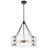 5-light Drum Chandeliers With Textured Glass -844178650