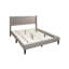 Structure de tête de lit moderne en tissu de jute brun clair avec lit en tissu brun clair moderne 1pc