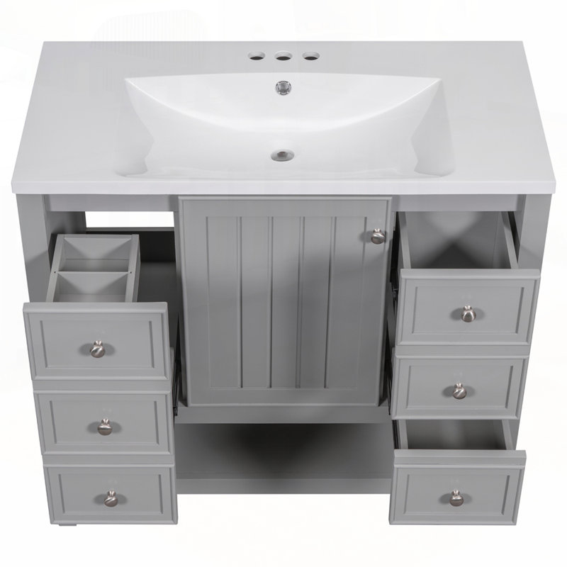 Meuble-lavabo de haute qualité avec plusieurs options de rangement et matériaux durables