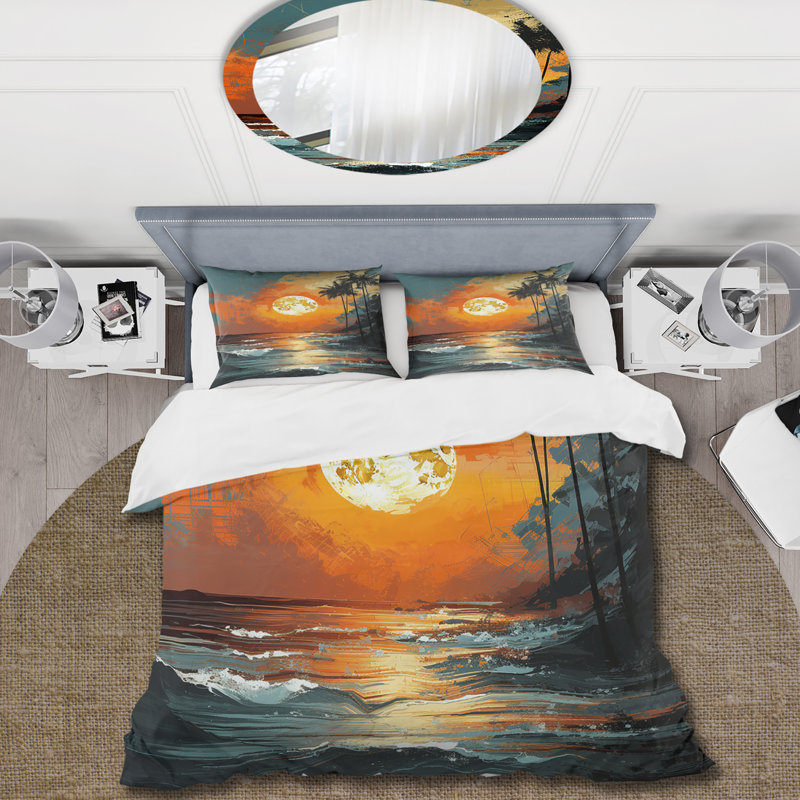 Ensemble de housse de couette Sunset Strip At Coastal Paradise I - Coastal Minimalisme