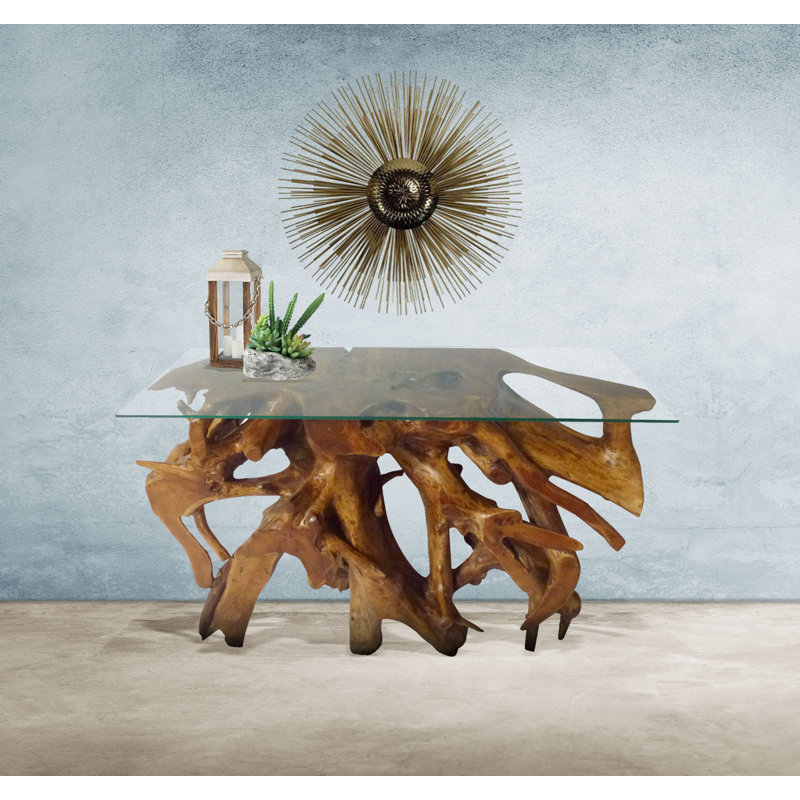 Helvig 48'' Glass Top Console Table