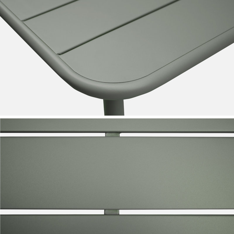 Lauring Rectangular Metal Outdoor Dining Table , 160cm cm W 90cm cm D, Green
