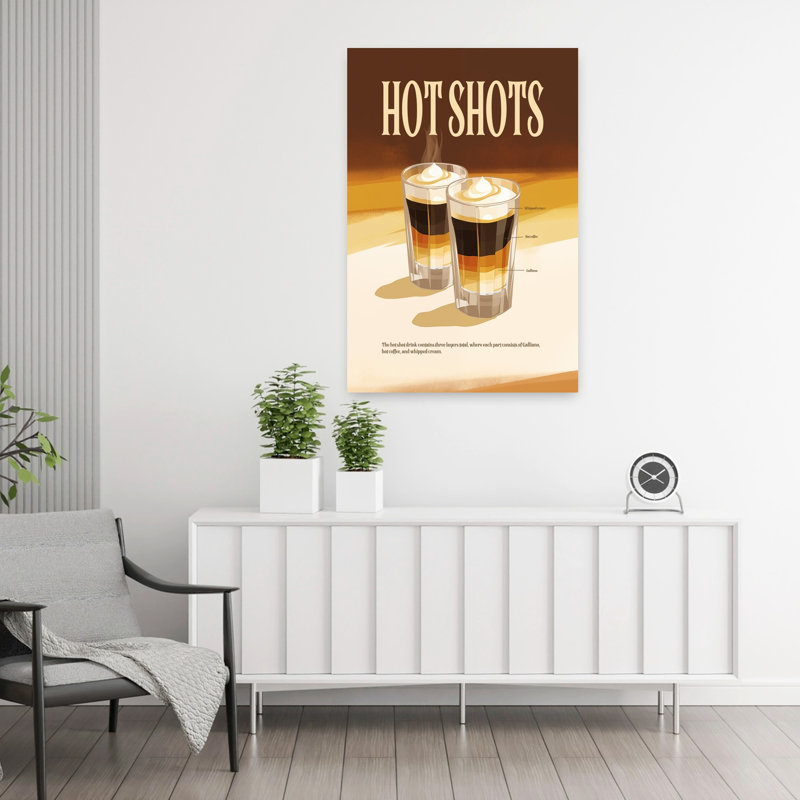 Layered Hot Shots, art mural contemporain, H 36 po x l 24 po