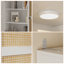 Grande bibliothèque de rangement en bois de rotin à 7 niveaux H 85,8 po x l 23,6 po, bibliothèque avec armoire de rangement et plafonniers blancs pour salon, bureau