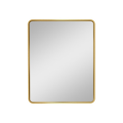 Armoire à pharmacie murale ou encastrable 20 po x 28 po en métal doré avec miroir
