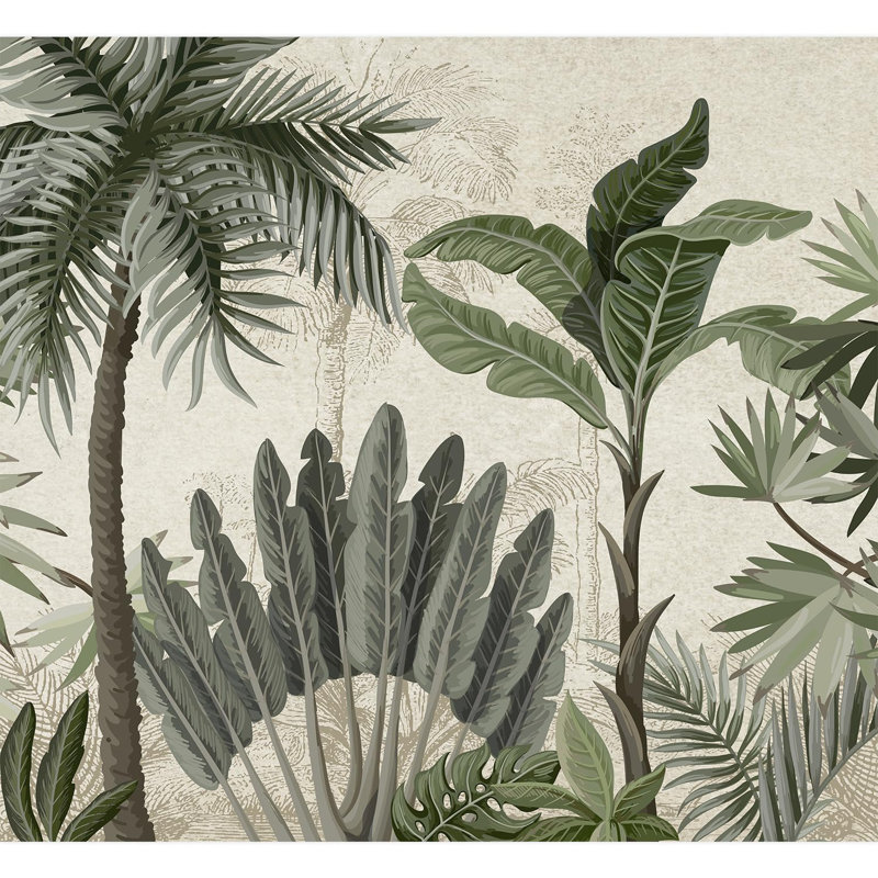 Palmier et fougère Serenity Tropics, L 132 po x l 144 po