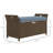 Outsunny 27 Gallon Patio Wicker Storage Bench, Outdoor PE Rattan Patio Furniture, 2-In-1 Large Capacity Rectangle Garden Storage Box With Handles And Cushion, Dark Blue-959547091