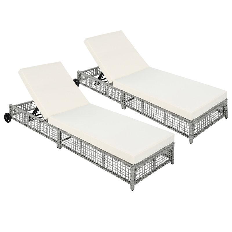 Trexm Outdoor Lounge Chair, Grey