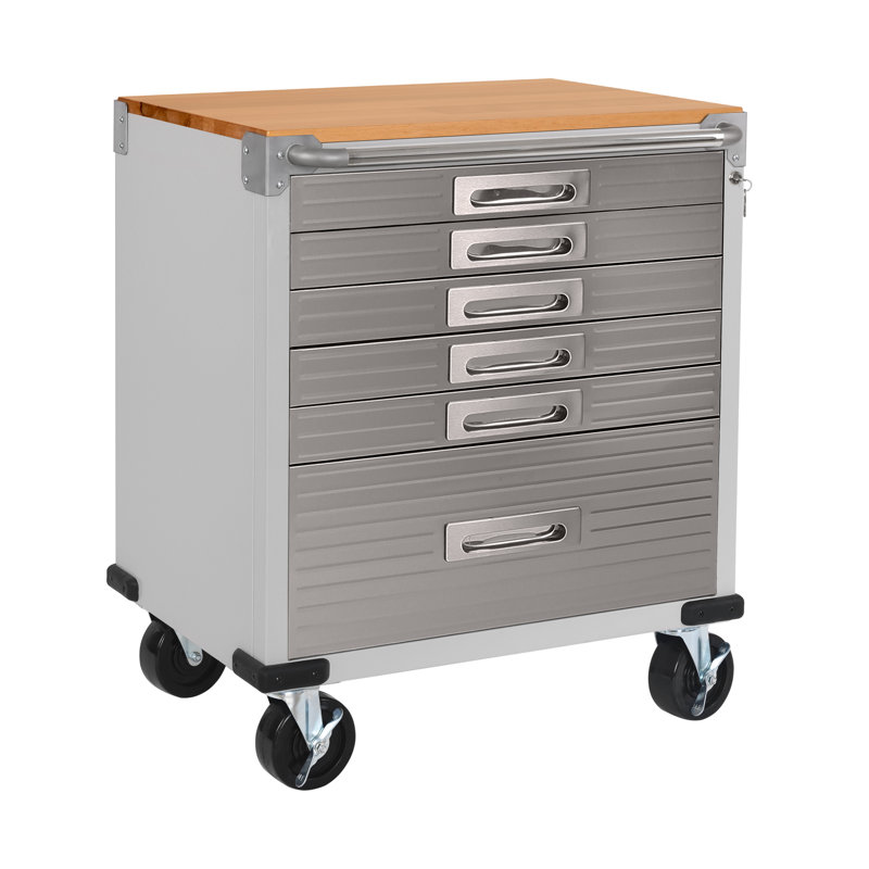 Seville Classics UltraHD 6-Drawer Rolling Cabinet with Soft Close, Granite