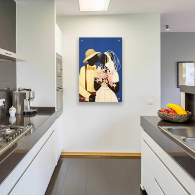 «You May Kiss The Bride» par Cassandra Gillens, art mural en verre acrylique