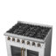 Cuisinière à gaz 36 po Forno Galiano, noir ou blanc et laiton antique, four à convection de 5,36 pieds cubes-108673487