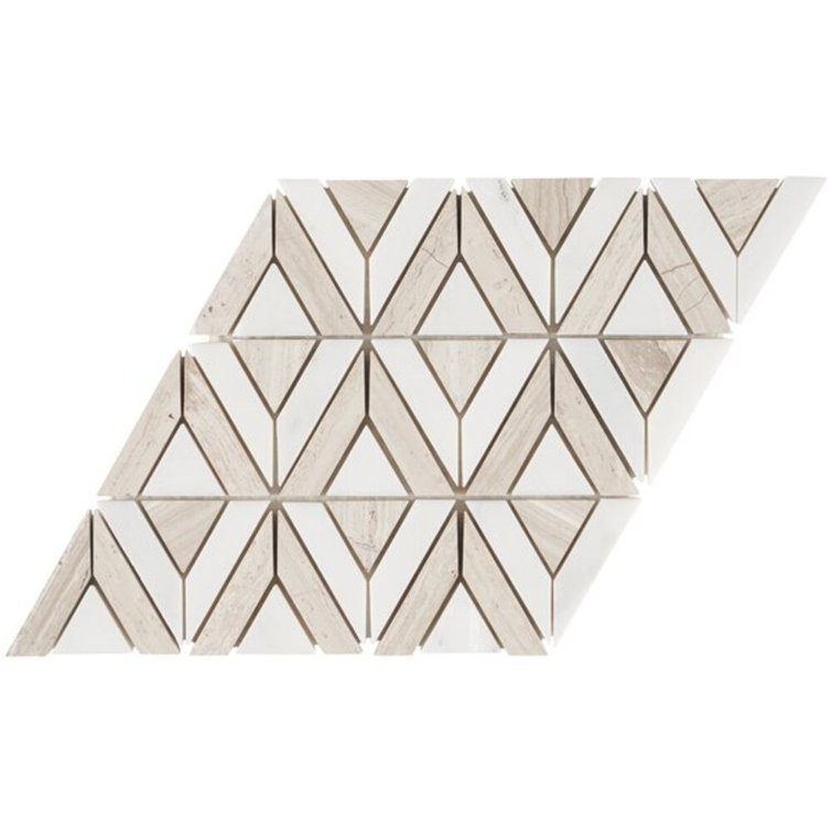 Monroe Triangle Calacatta And Mosaic Tile
