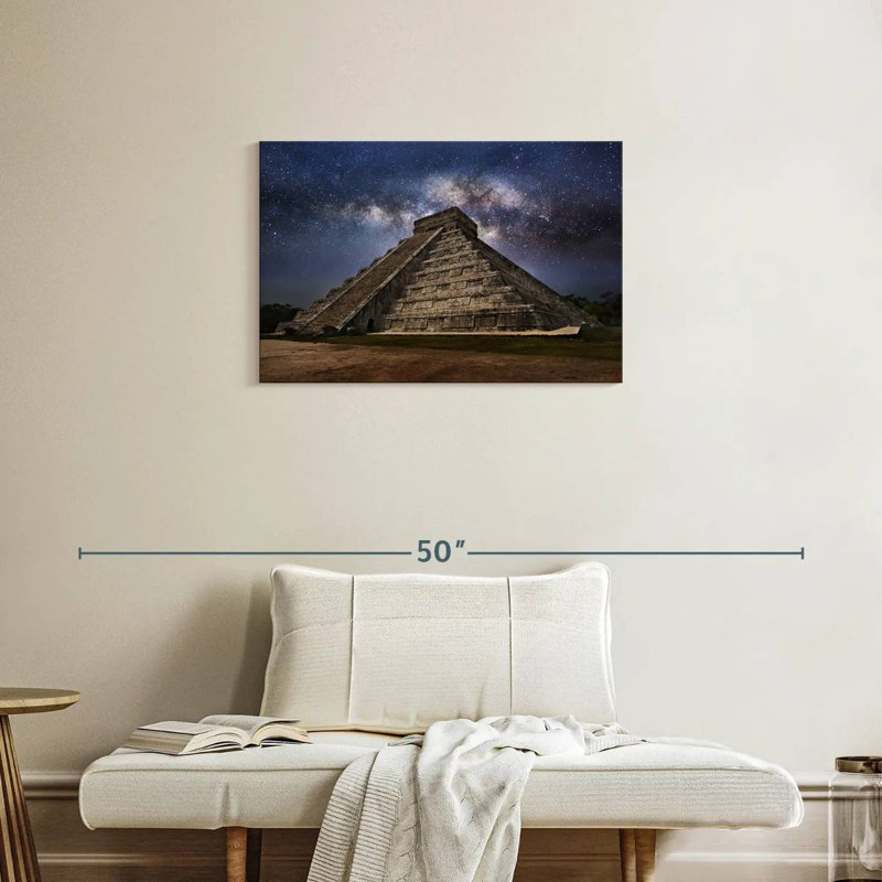Kukulcan Temple At Night, 20" H x 30" W