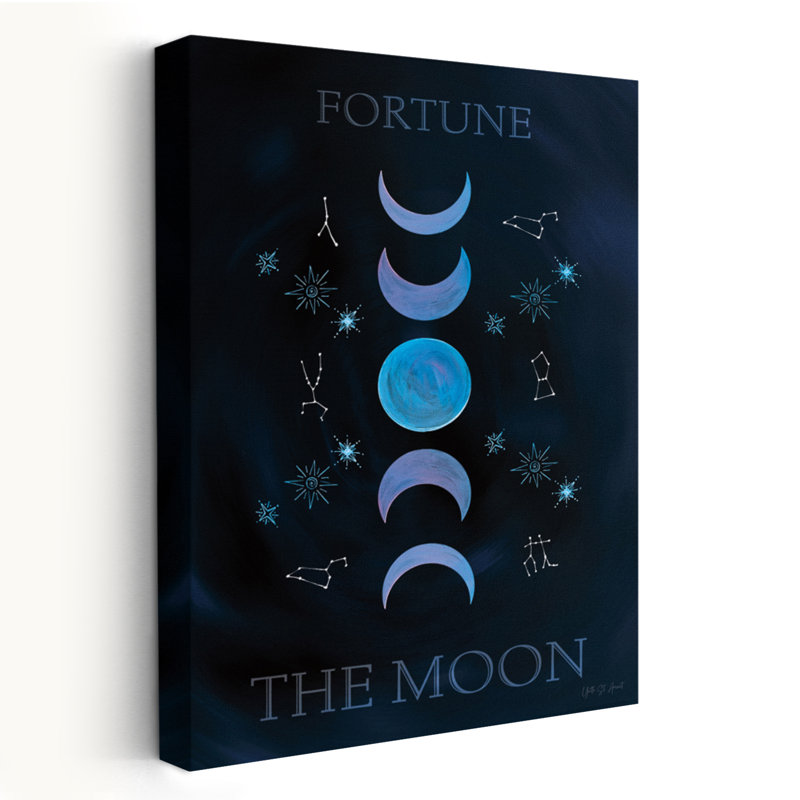 Mystique Fortune II - art céleste mystique noir et bleu, H 36 po x l 24 po