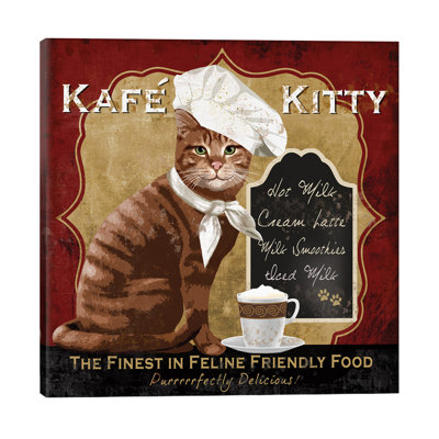 Kafe Kitty by Conrad Knutsen - Wrapped Canvas Print
