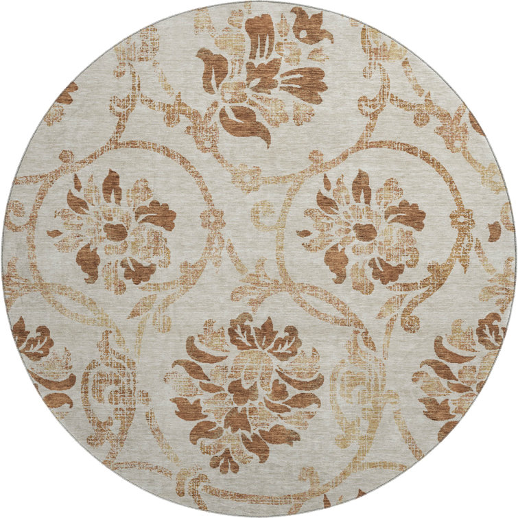 Premium Machine Washable Prisco Terracotta Rug