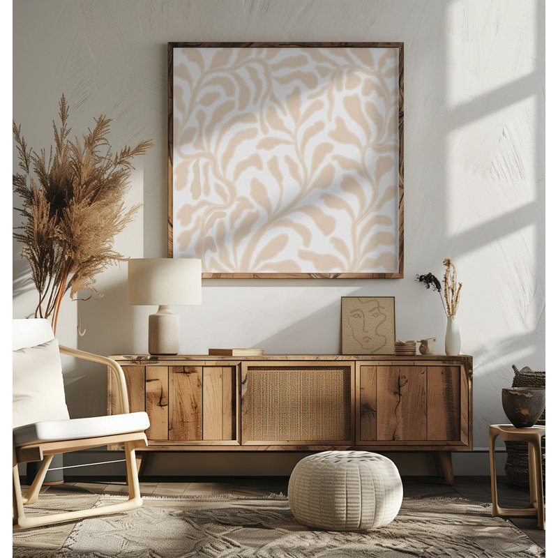 Organic Botanical Pattern by Josie George — Botanical Wall Art, 36 × 36, Framed Print, Brown