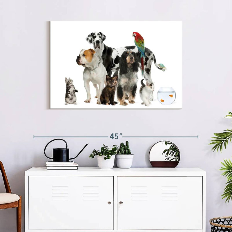 Group Of House Pets, 24" H x 36" W